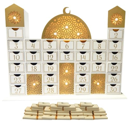 Ramadan-Moschee Kalender und Sahnepralinen (30 Stück)