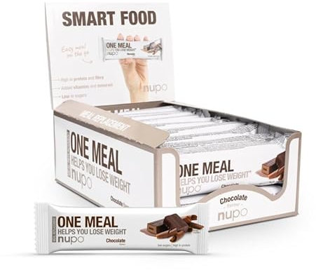 NUPO One Meal Bar - Chocolate (15 x 60g) I Leckerer High Protein Riegel zum Abnehmen | Mahlzeitenersatz Protein Bar Low Sugar I Kalorienarme Snacks mit Nährstoffen Vitaminen und Mineralien