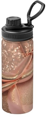GaxfjRu rose gold glitter Sports Insulated Water Bottle - Premium 18 oz. Stainless Steel Hydration Bottle for Outdoor Enthusiasts