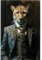 Kare Design Wandbild Mister Leo, Schwarz, Rechteckig, Glasbild, 4mm ESG Sicherheitsglas, Tierisches Design, Leopard, Wandkunst, Schlafzimmer, Wohnzimmer, 150x100 cm (H/B)