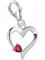 Goldene Hufeisen Herz Charm Anhänger 925 Sterling Silber Rubin Zirkonia