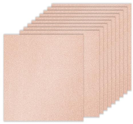PATIKIL 10Sheets Rose Gold Glitter Cardstock Paper, 12 x 12 in 250gsm Square Premium Sparkly Paper Craft Cardstock Paper for Scrapbook Card Making DIY Art Projects Wedding Party