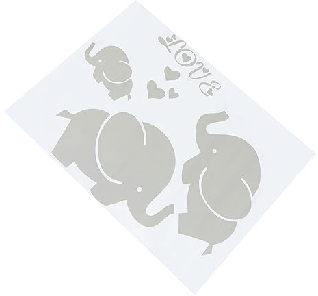 TOYANDONA Kreativer Elefant Wandtattoo Kinderzimmer Ebene Wandaufkleber Abnehmbar Pvc Grau Für Schlafzimmer Wohnzimmer Küche