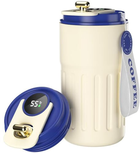 Isotherme Gobelet Thermique Café Mug Isotherme Tasse Voyage Thermique Bouteille Froid-Chaud 450mL Thermos