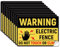WADORN 10Pcs Electric Fence Warning Sign Sticker, PVC Waterproof Caution Electric Fence Safe Sign Stickers Decal for Business Farm Home Self Adhesive Safety Sign Labels for Outdoor, 5.1x7.1 Inch