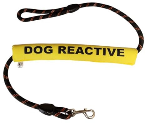 Dog lead sleeve Dog reactive. Yellow lead cover, wrap
