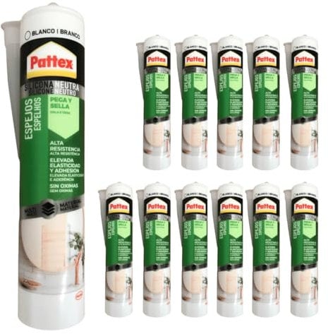 Neutral Silikon für Innen und Außen Weiß- Dichtstoff für Fassaden und Fensteranwendungen - Spiegelkleber - UV Beständig und Geruchsfrei (12 x 280ml)