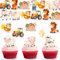 DazzJoy 45 Stück Essbare Tortendeko Bauernhof Geburtstag Deko,Bauernhof Muffin Deko Essbar,Esspapier Tortendeko Traktor,Tiere Cupcake Topper Essbar,Bauernhof Deko Geburtstag,Tiere Kuchen Deko Essbar