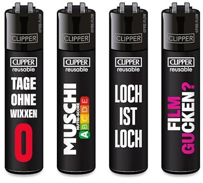 Clipper Feuerzeug 4er Set - FFX Collection (FFX Sex Sprüche)