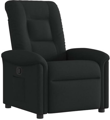 vidaXL Sillón reclinable de Tela Negro, Silla reclinable, sillón reclinable para Ancianos, sillón de sofá, sillón, sillón reclinable para TV