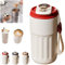 Tealier - Termo de café inteligente, termo portátil de acero inoxidable, taza de café portátil de acero inoxidable con pantalla de temperatura, 450 ml, fácil de limpiar (rojo)