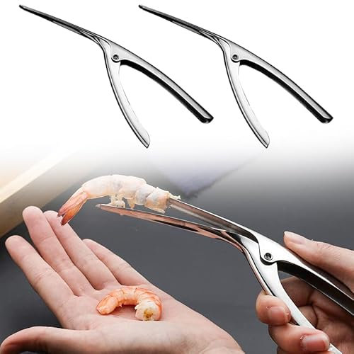 2 Pack Shrimp Deveiner Tool - Stainless Steel Shrimp Peeler - Shrimp Cleaner Knife Peeler for Kitchen Shrimp Peeling (2 Pack)