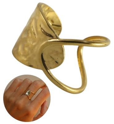 Positiva Jewelry Vergoldeter Verstellbarer Ring 18K – Wasserfest & Langlebig – Minimalistischer Goldring für Damen, Damenring mit Verstellbarer Größe, Edelstahl, 18k Vergoldung, Damen Gold Ring