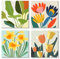 MOGTAA 4 Pack Peinture Numero Adulte avec Cadre, Paysage Fleurs Peinture par Numero Adulte Débutants, DIY Numéro d'Art Kits, Loisirs Créatifs Adultes, pour décoration d'intérieur, 20x20cm