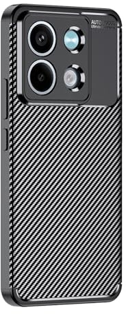 LBH Handyhülle Carbon Look für Xiaomi Redmi Note 13 5G Schutzhülle Karbon Handy Case Slim Cover Bumper Schutz Hülle Kratzfest Stoßfest rutschfest FusionGuard Pro Schwarz