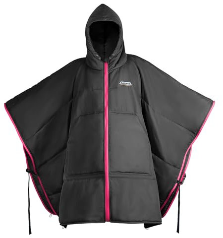 Kanyak Outdoor Camping Blanket, Poncho Wearable Hoodie Blankets, Waterproof & Windproof, 75 * 55 inch, Warm, Durable & Portable, for Stadium, Concerts, Car Travel, Beach, Picnic, Grass (Black)