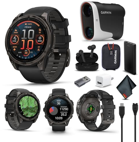 Garmin Fenix 8 Smartwatch AMOLED 47mm (Carbon Gray) + Approach Z30 Bundle