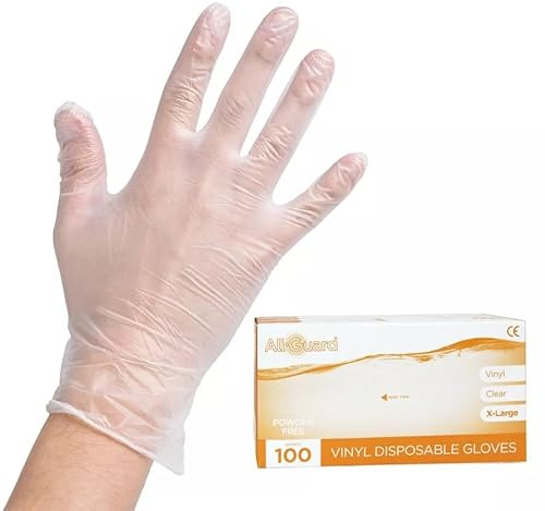 Venuscello 500 x Small Vinyl Disposable Gloves Clear - Powder Free & Latex Free – Strong & Durable Plastic Gloves for Food Prep, Tattoo, Hairdressing & Medical Use – Non-Sterile & Ambidextrous