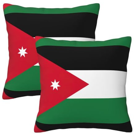 Zhuanyun Dekokissen mit jordanischer Flagge, dekorativ und funktional, für Zuhause, Schlafzimmer
