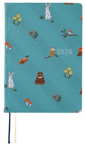 Hobonichi Techo HON A6 2026 – Bow & Tie: In the Forest (English, January Start Planner)