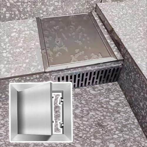 Revisionsklappe Wasserdichte Revisionsklappe für Boden, Wand und Decke, Drucköffnende Außenküchentüren aus Edelstahl 304, Grilltür Schiffsinspektionsluke(10x12in(250x300mm))