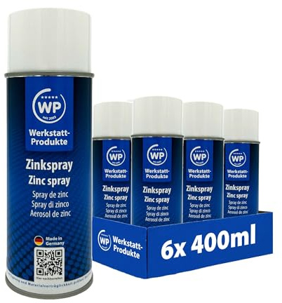 Werkstatt-Produkte Zinkspray 400ml Korrosionsschutz mit über 90% reinem Zink im Trockenfilm – hitzebeständig bis 500°C, schnelltrocknend, überlackierbar Punktschweißfähig WP (6)