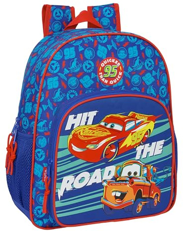 safta CARS Schulrucksack für Kinder, anpassbar an Kinderwagen, ideal für Kinder im Schulalter, bequem und vielseitig, Qualität und Widerstandsfähigkeit, 32 x 12 x 38 cm