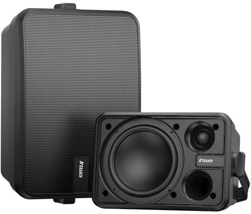 Inwa Outdoor Bluetooth 500W Lautsprecher, Aktiv/Passive Wandhalterung Lautsprecher, Wetterfest, Stereo, Aux, für Innen, Überdachten Außen(Paar, MZ660, RMS 50W)