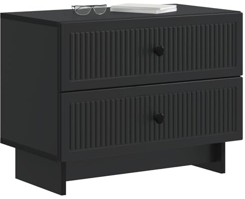 vidaXL Nachttisch Schwarz 62 x 34,5 x 47,5 cm Holzwerkstoff, Geräumiger Nachttisch, Vintage rechteckiger Organizer, kompakte Schlafzimmermöbel, Elegante Tischdeko