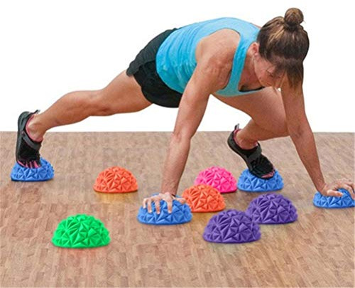 Tbest Sense Training Halbrund für Füße Erwachsene Tragbare Körperliche Gleichgewichtsübung Rutschfestes TPE-Material 6,3 Zoll (zufällige Farbe)