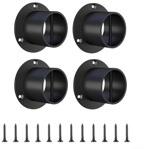 Lot de 4 piquets d'ancrage ronds en acier inoxydable pour terrasse et clôture - Pied de support de 50 mm de diamètre intérieur avec fixation pour poteaux en bois, balustrade, carports, pergola