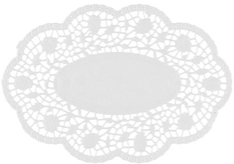 PAPSTAR 1 Karton = 10x500 Mokkadeckchen oval 24 cm x 17 cm Weiss 12286