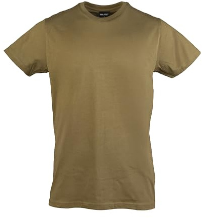 Mil-Tec US Style T‑Shirt Herren • Klassisches Bundeswehr T-Shirt aus Baumwolle mit Rundhals Ausschnitt • Hochwertiges & weiches Basic Shirt für Alltag, Outdoor, Arbeit