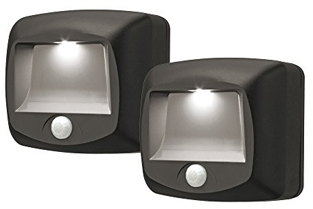 Mr Beams MB522 Wireless Battery Operated Indoor/Outdoor Motion-Sensing LED Step/Stair Light, 2-Pack, Brown