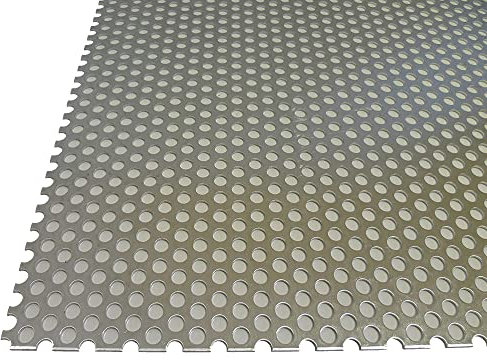 B&T Metall Tôle perforée aluminium 1,5 mm d'épaisseur, diamètre des perforations ø 6 mm, RV 6-9