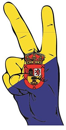 U24 Aufkleber Peace Finger Gran Canaria Autoaufkleber Sticker