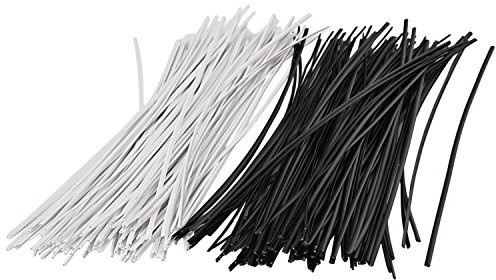 Sunmns 200 Stück Metallic Twist Kabelbinder, wiederverwendbare Befestigung (15,2 cm, schwarz und weiß)