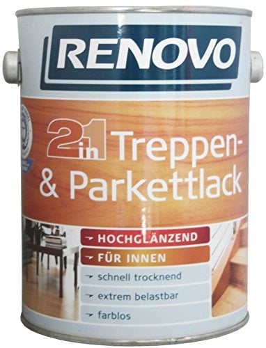 2,5 Liter RENOVO Treppen- und Parkettlack 2in1 Hochglänzend lmf