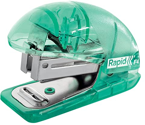 Rapid Esselte Rapid Mini-Tacker, Beladung von oben, 10 Blatt Kapazität, integrierter Heftklammerentferner, zur Schreibtischorganisation, inkl. Heftklammern, Colour'Breeze Serie, Grün, 5001326