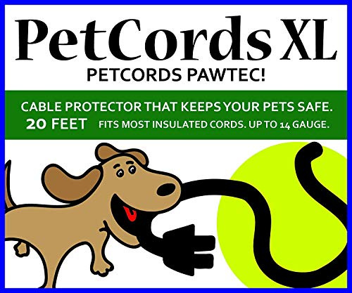 PetCords Protector de Cable para Perros y Gatos: Protege a Tus Mascotas de Masticar a través de Cables aislados, sin Perfume, sin Olor (Regular, 20 pies, Transparente (6 Metros))