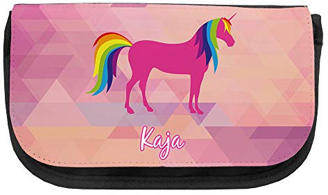Kosmetiktasche mit Namen Kaja und Einhorn-Motiv | Schminktasche | Viele Vornamen zur Auswahl