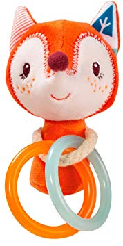 Lilliputiens - Mini-Rassel Alice - Sensorisches Spielzeug für Babys mit integriertem Glöckchen - Weiche Stoffrassel, einfach zu greifen - Fördert Feinmotorik, Sehen und Hören - Ab 3 Monaten - 83124