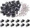 Swpeet 120 Stück schwarze Nylon-Kunststoff-Kabel-Clips, R-Typ, Klemmen-Kit, Nylon-Schraubbefestigungs-Clips mit 60 Stück Schrauben für Draht-Management (5/16 Zoll), schwarz)