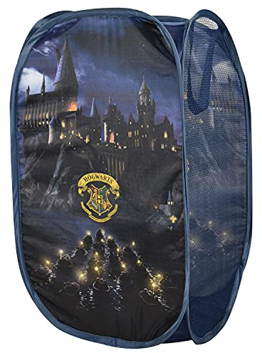 Harry Potter Hogwarts - Faltbarer Kinder POP-UP Aufbewahrungskorb Kinderzimmer Wäschekorb Blau 36 x 36 x 58 cm