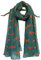 GFM Schal mit Tiermuster, Fuchs Füchse, FX-10-TLHR-Teal Green, 42