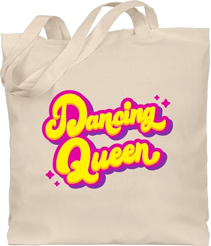 Baumwolltasche - Vintage Retro - Dancing Queen I Tänzerin Geschenk Tanzliebhaber - Unisize - Naturweiß - stoffbeutel stofftasche beuteltasche jute jutebeutel bag tote henkel totebag bags