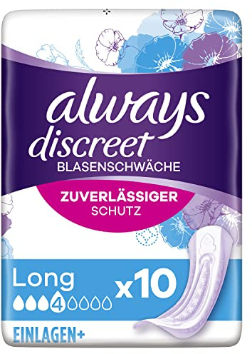Always Discreet Inkontinenz-Slipeinlagen Long (10 Binden) für Damen, starker Schutz, den Sie kaum spüren