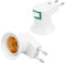 Lampenfassung, 2 Stück E27 Steckfassung Adapter mit Schalter PVC Schraubsteckdose Lampensockel EU Stecker 220V
