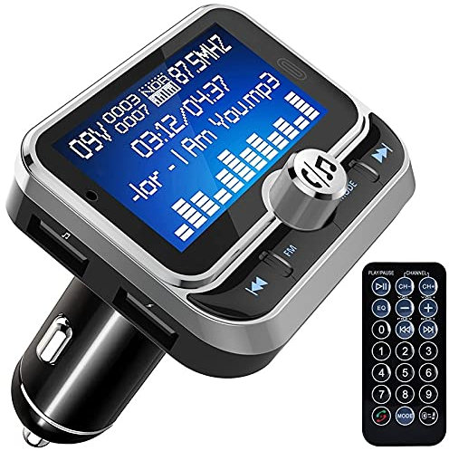 Bluetooth-Audioadapter Bluetooth-Auto-FM-Sender MP3. Spieler Dual. USB QC 3.0. Schnelles Ladegerät AUX. Audiokar FM Modulator mit Fernbedienung TF. Karte (Color Name : FM Transmitter)