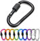 Karabinerclip,Karabiner Schlüsselanhänger,Karabiner mit Schraubverschluss, D-förmigen Schraubkarabiner für Hängematten, Camping, Wandern, Angeln oder Reisen
